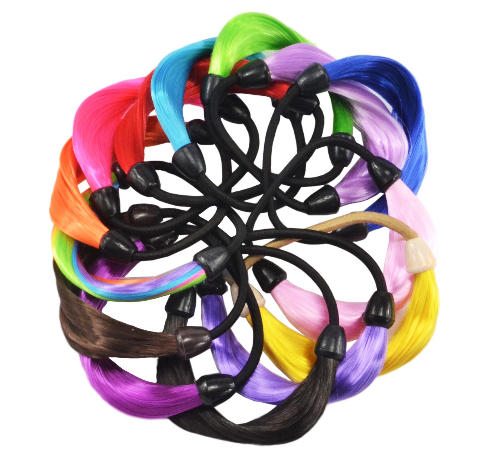 10 Pcs Wig Hair Rope Elastic Ponytail Holder Fashion Hair Accessory for Lady (Assorted Color)
