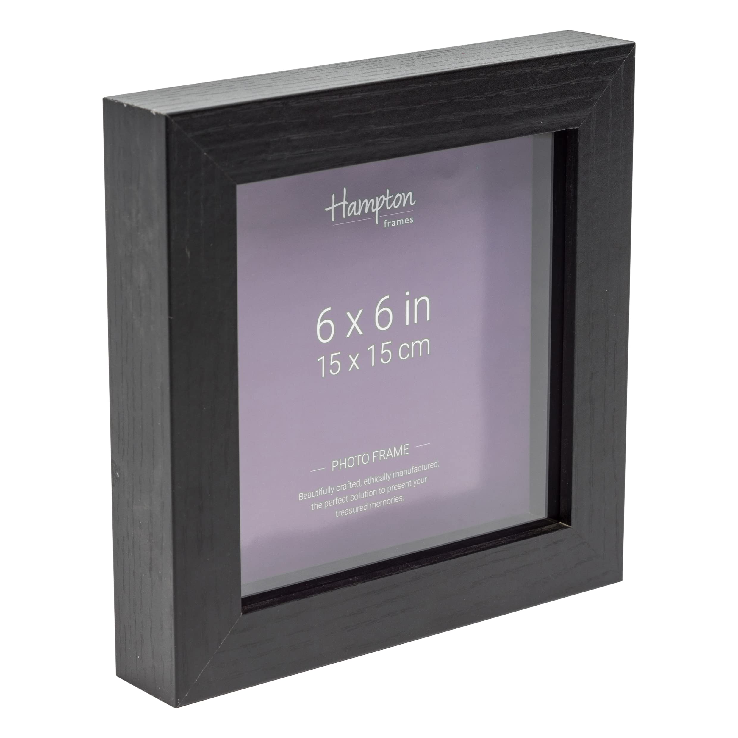 Hampton Frames | Photo Frame | 8x8 (20x20cm), White, Square, Deep Profile MDF | Acrylic Aperture, Freestanding Or Wall Mount | Display For Photos - View #2
