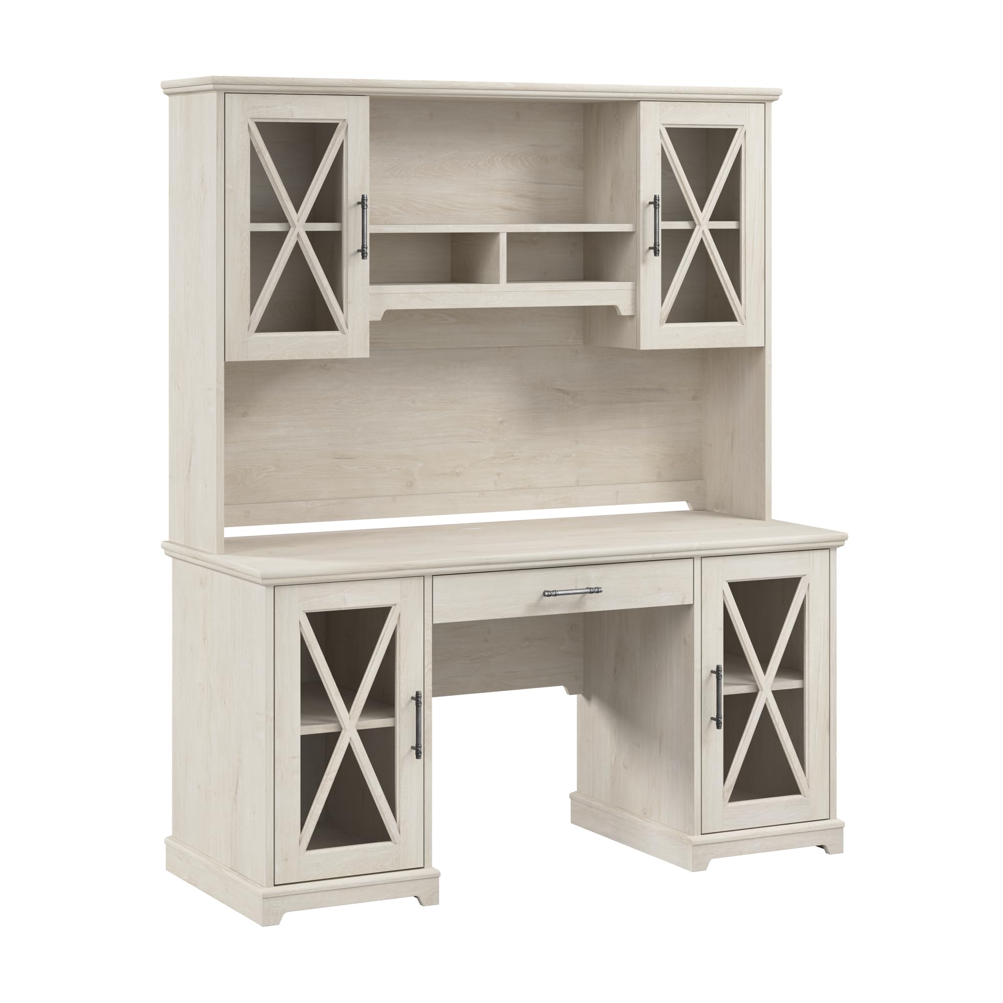 Amazon.com: Bush Furniture Lennox 60W Farmhouse Desk with Hutch