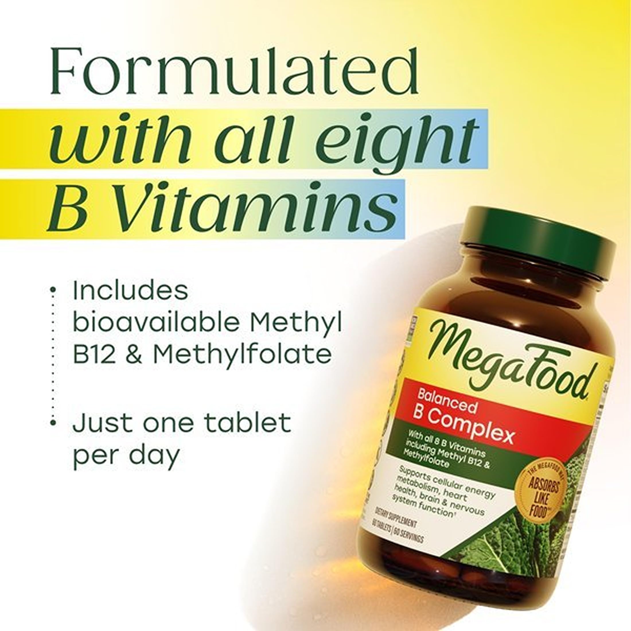 MegaFood Balanced B Complex, Cellular Energy Metabolism Support, 90 Tablets — Amazon image 4