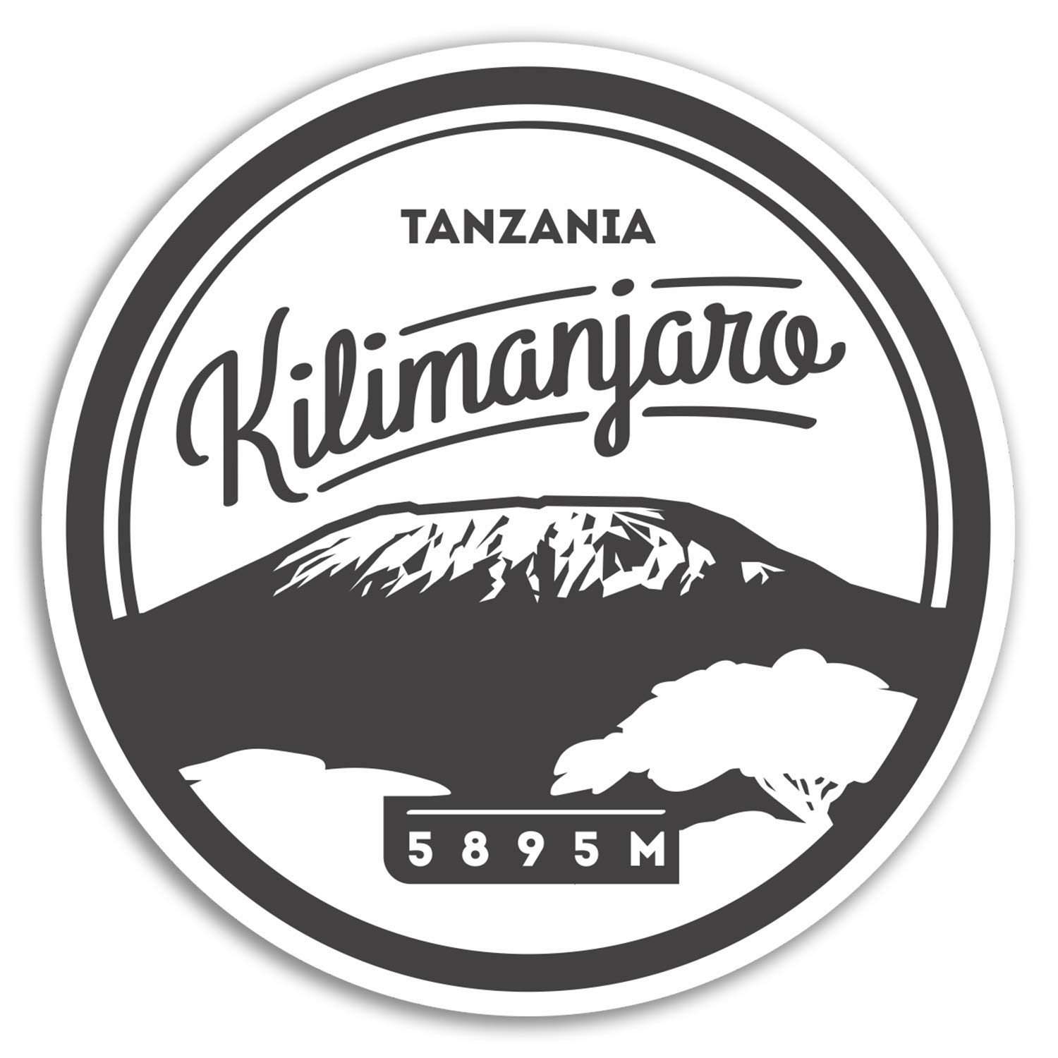2 x 10cm Mount Kilimanjaro Vinyl Stickers - Africa Travel Sticker Luggage #17888 (10cm Wide)