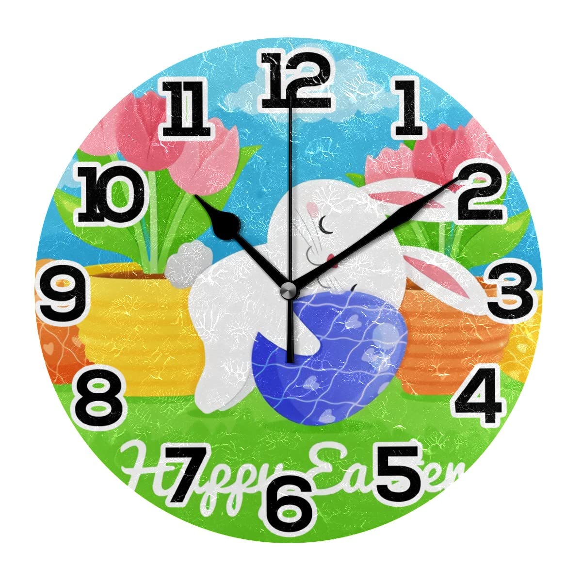 Horloge murale silencieuse lapin au design soigné pour salon moderne
