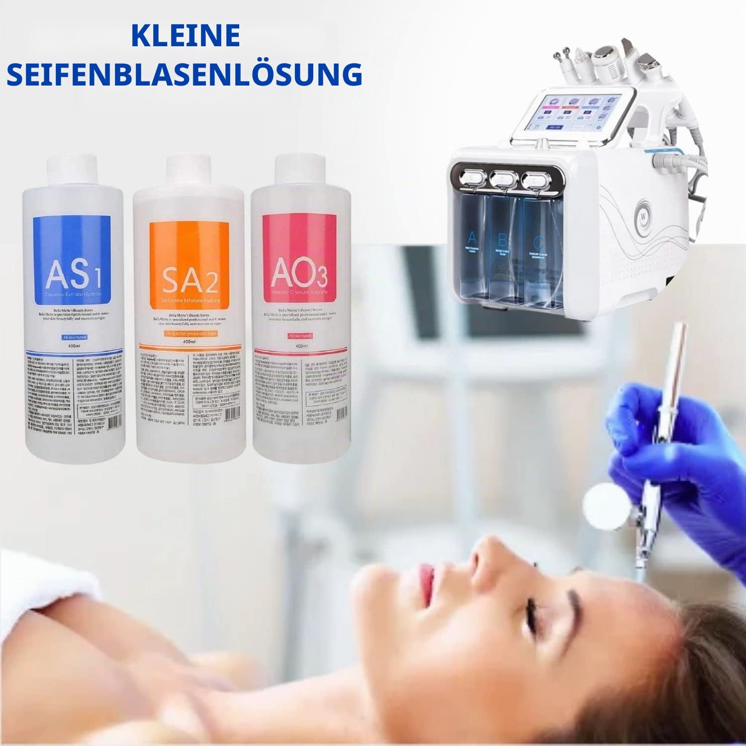 Aqua Peeling Solution, Top Salon Skin Scrub, Hydra Skin Scrub Special, Small Bubble (3 Flaschen x 400 ml)