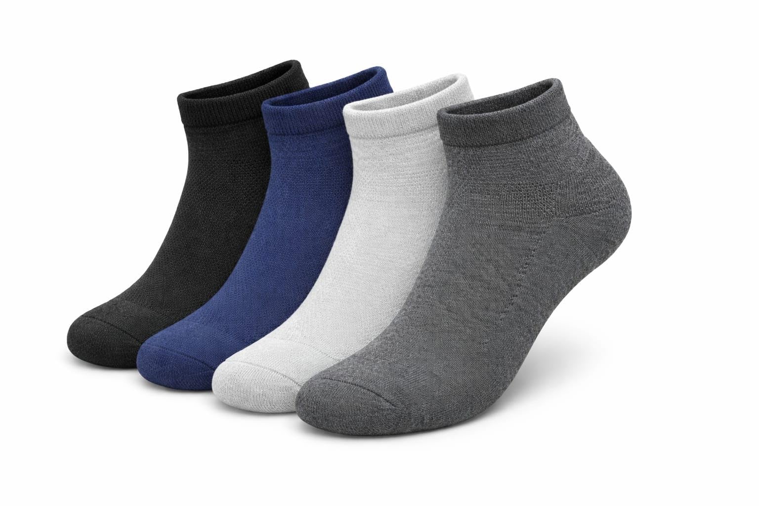 Men’s & Women’s Ankle Socks 4 Pack – Breathable Cotton Athletic Low Cut Socks, Moisture Wicking Casual Running Gym Socks for Everyday Comfort (Black, Navy, White, Grey)-image-39