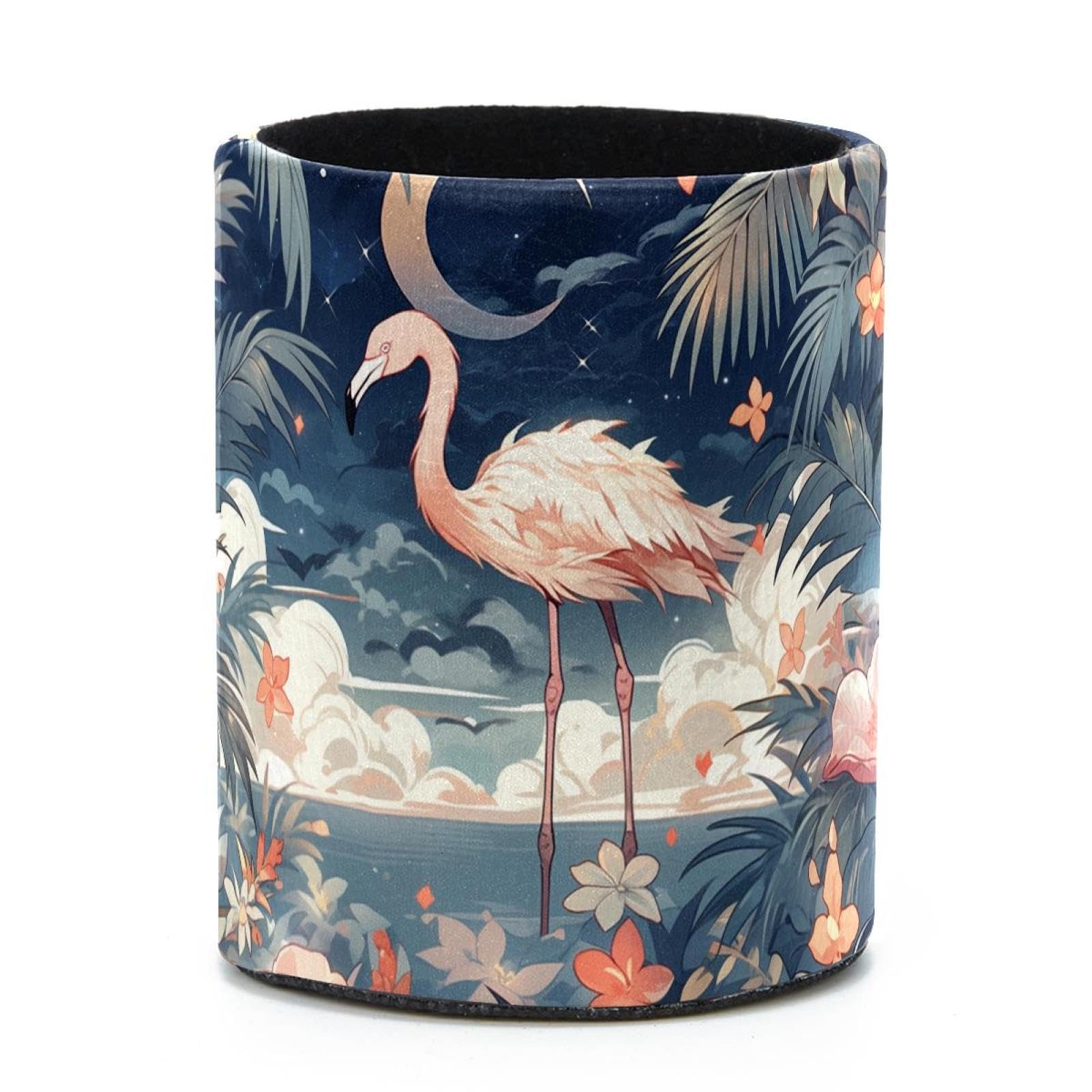 VAPOKF Round Pencil Holders for Desk, Flamingo Pen Holders Pen Pot Makeup Brushes Storage Desktop Stationery Supplies Organiser for Home Office