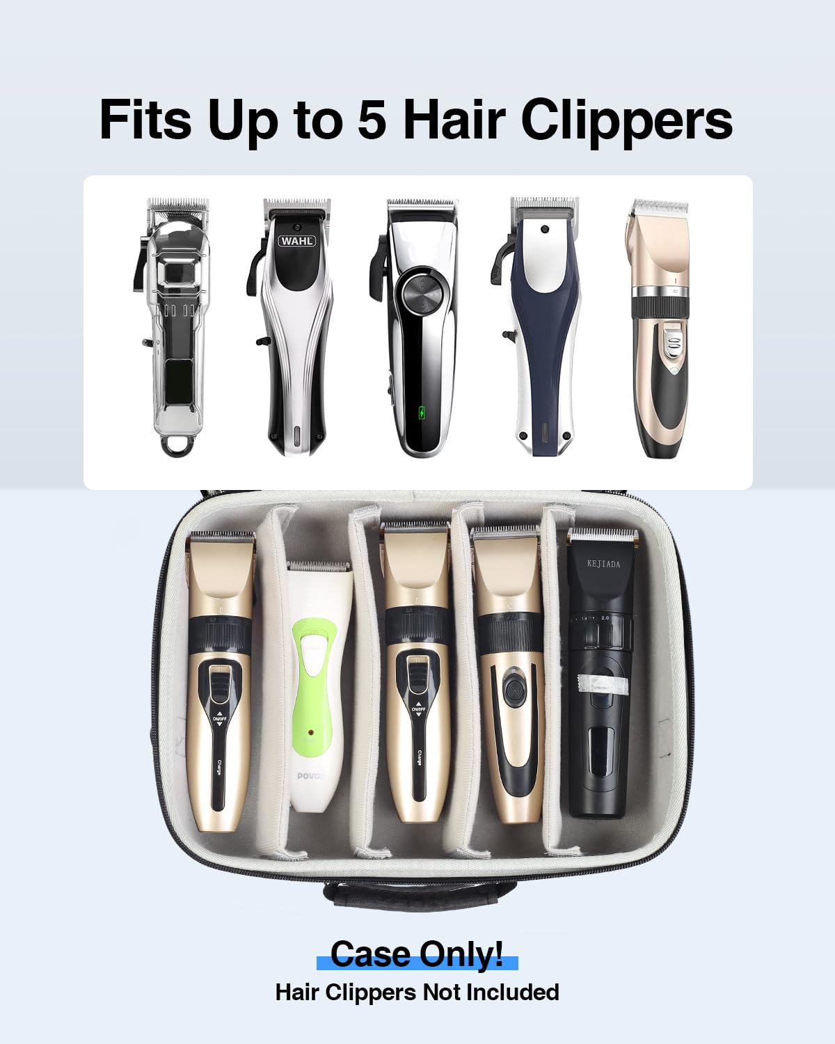 Luxtude Große Friseurtasche, Friseurbeutel für Schermaschinen und Zubehör, große Haarschneidemaschine für Reisen, Schermaschine und Trimmerkoffer, Friseurzubehör für Wahl 5Star/Hatteker/Oneisal/Andis