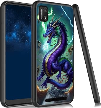 Silicone Case for Cloud Mobile Stratus C7, Soft TPU Phone Case for Mobile Stratus C7, Ultra-Thin Lightweight Anti-Scratch Cover for Cloud Mobile Stratus C7, Blue Dragon