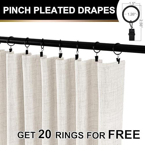 Miniatura 3 de 100% Blackout Shield Cortinas opacas para dormitorio de 108 pulgadas de largo, juego de 2 paneles, anillos de clipbolsillo para barra, cortinas