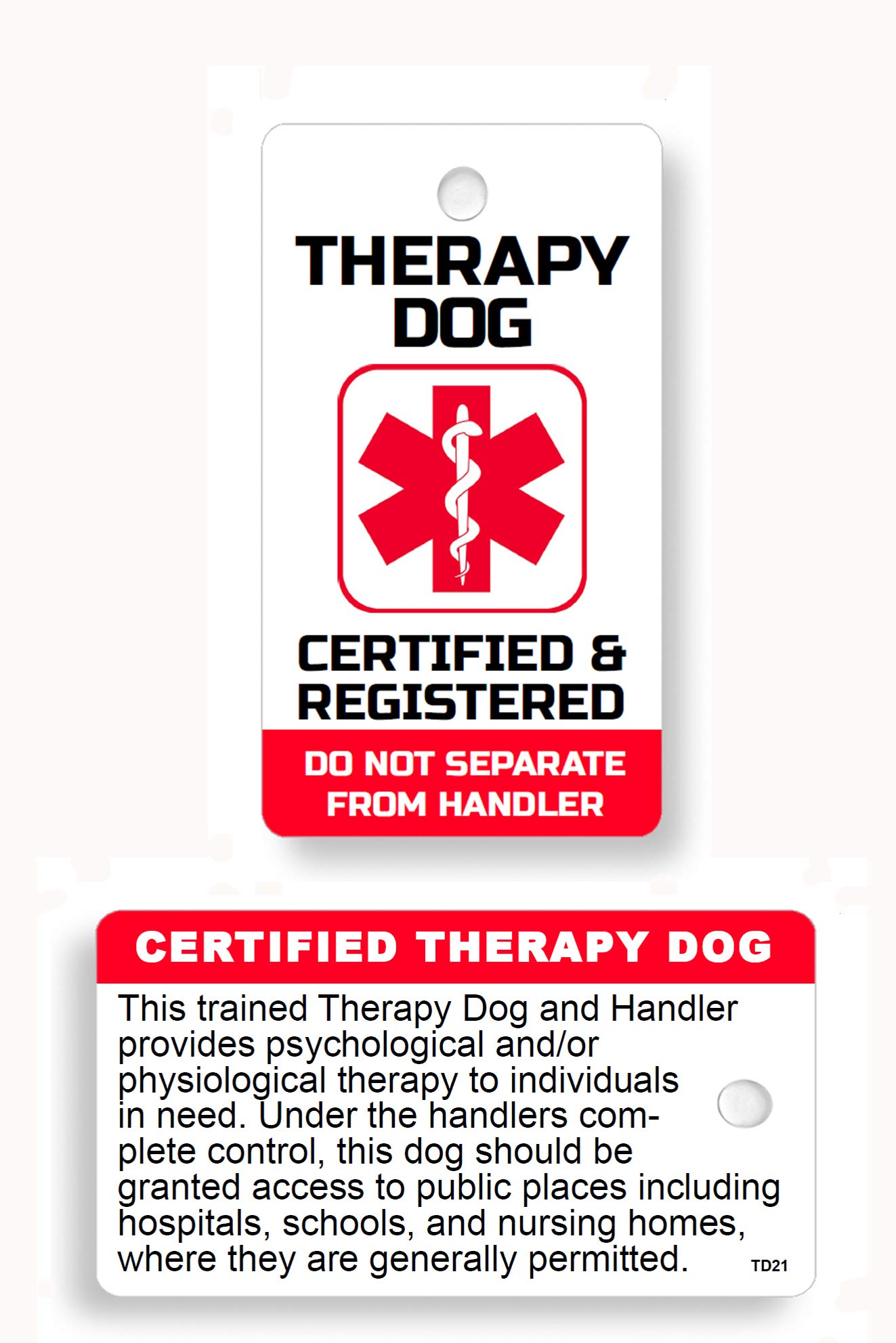Just 4 Paws Service ESA PTSD, brelok i obroża dla psa terapeutycznego dla zwierząt służbowych ADA i FHact (TD21)