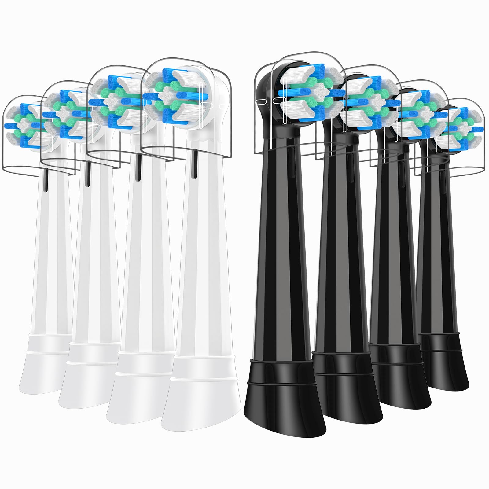 IO Brossettes Compatibles with Oral-B iO - Brossettes de Rechange Compatibles | Lot de 8 Têtes pour Série iO 2/3/4/5/6/7/8/9/10 | Nettoyage Profond, Poils Souples