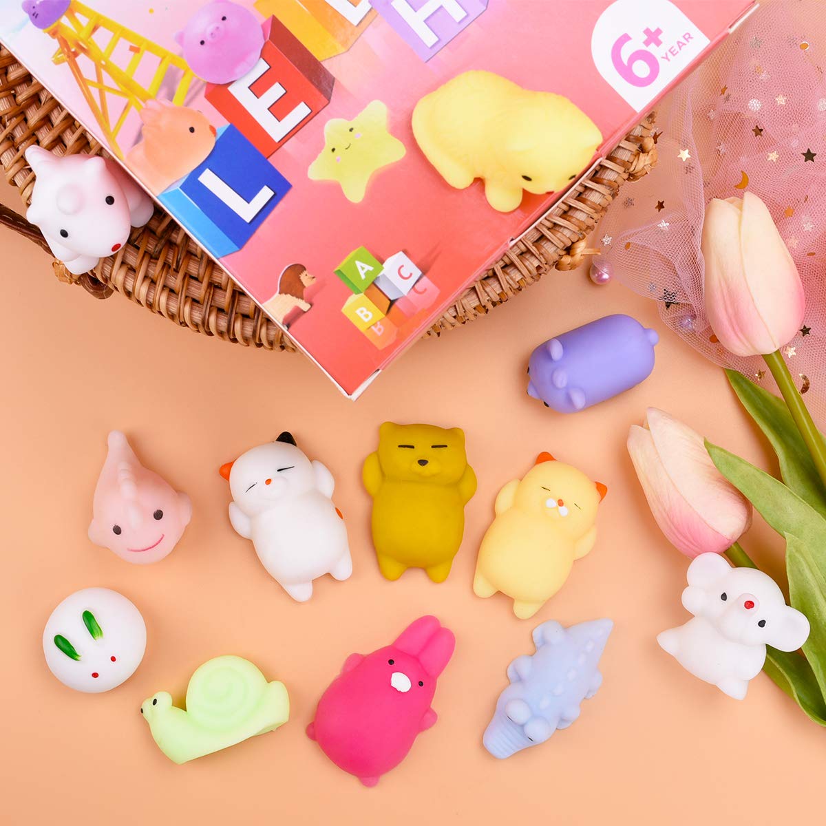 Lot de 30 Mini Jouets Mochi Squishy Anti-Stress Kawaii pour Enfants