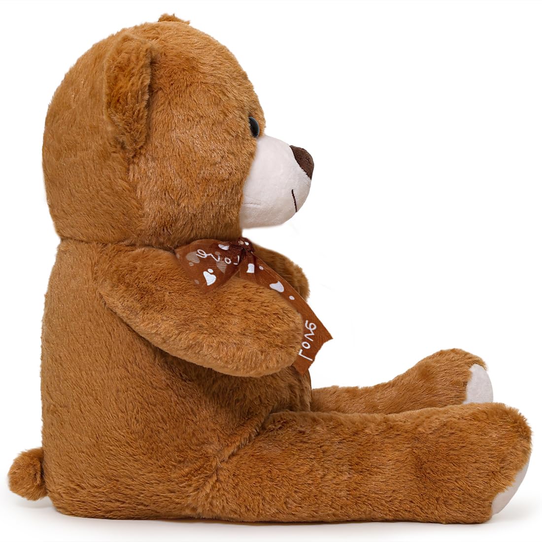 SNOWOLF Ours en peluche en peluche avec yeux boutons - Doux, mignon - Cadeau pour enfants, garçons, filles, anniversaire, Noël, Saint Valentin (60 m, marron foncé
