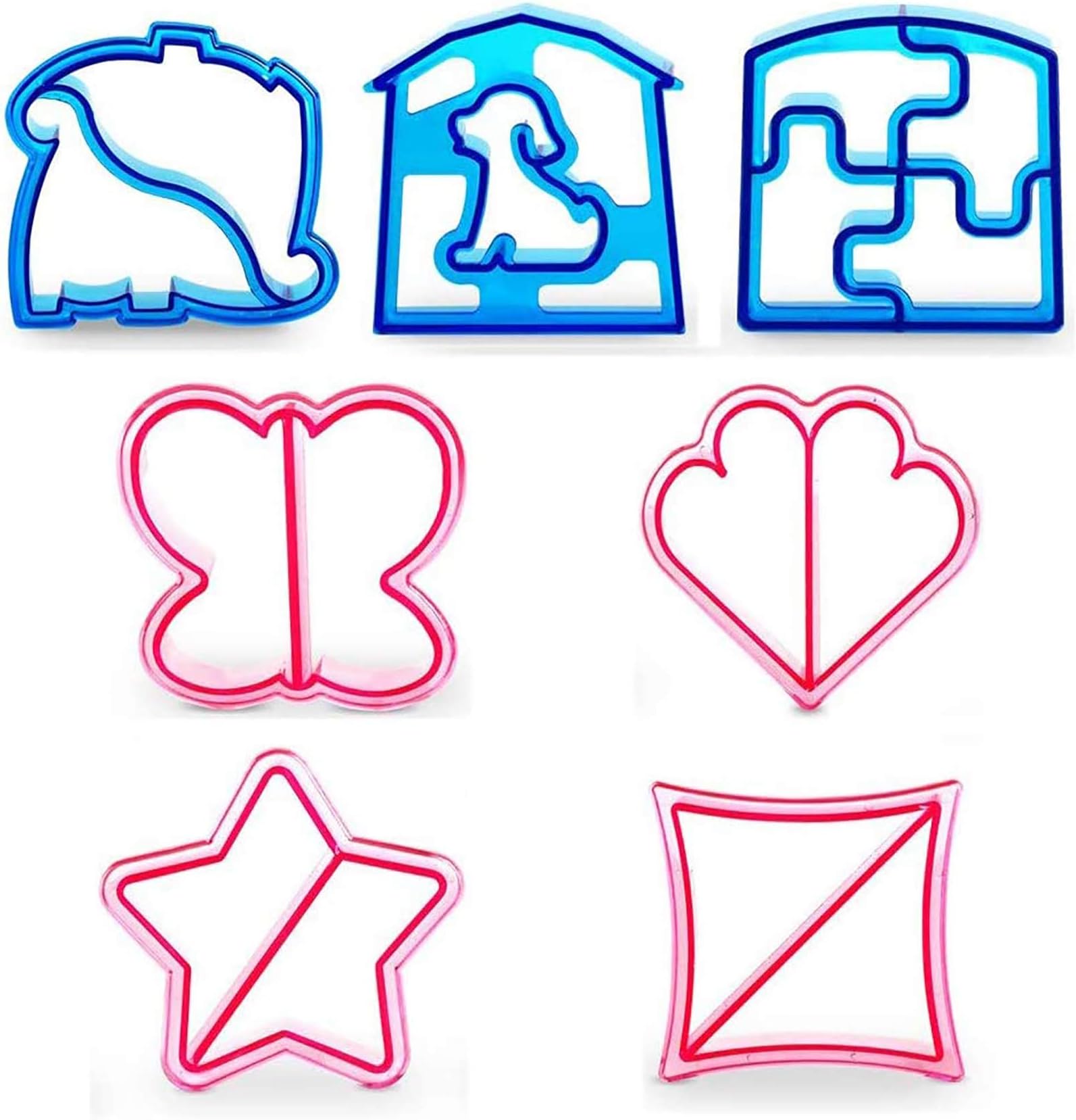 7 Pack Sandwich Cutters and Bread Crust Shape Remover for Kids, Messar Cute Animals Shapes Toast Mould DIY Sandwich Slicer Maker Kit for Children Bento Lunch Box Food Decor- Color Random (Style C)