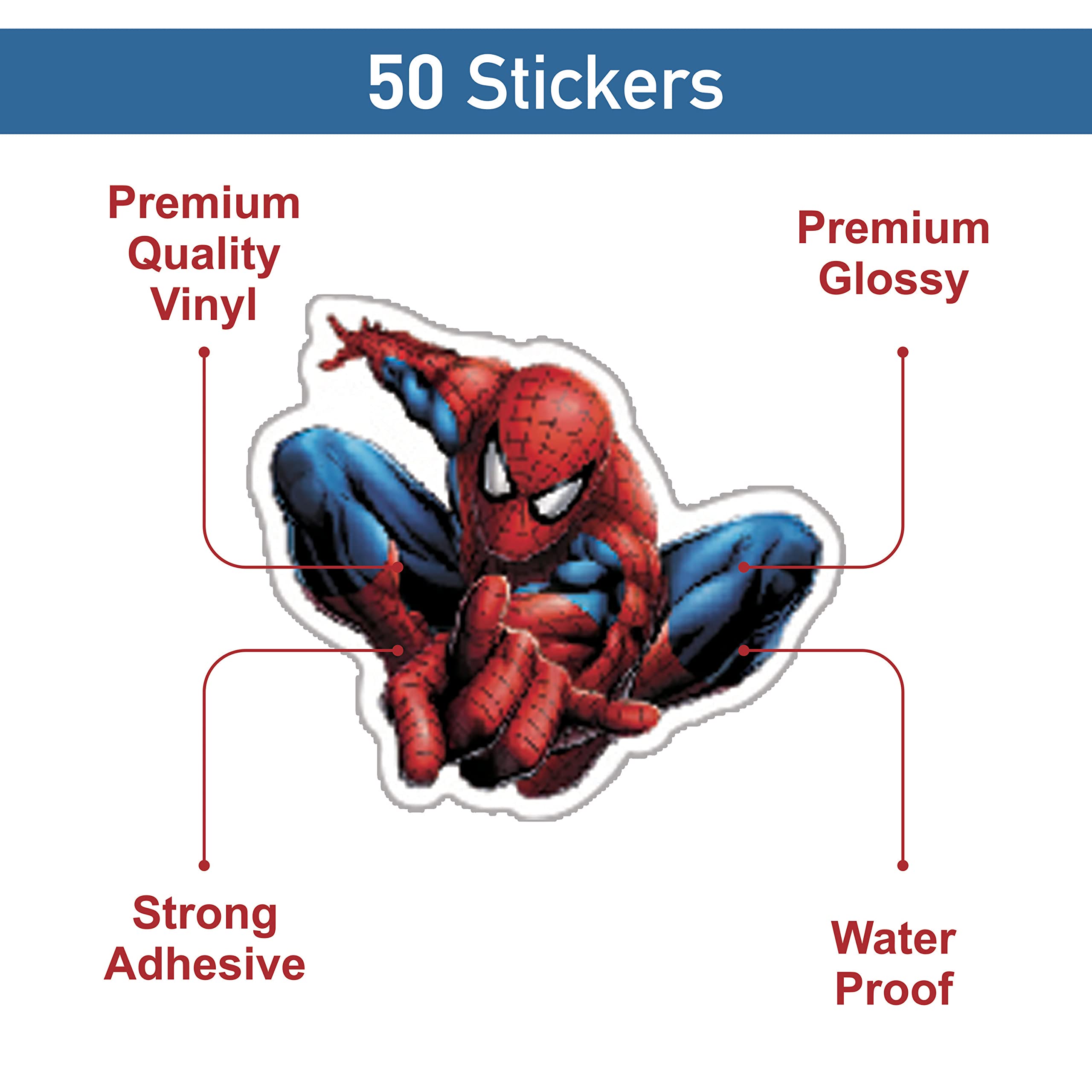 FlyBuy Hub 5.08 cm Cool Marvel & Superhero Sticker Multi-color Pack of 50  High Quality Sticker Self Adhesive Sticker Price in India - Buy FlyBuy Hub  5.08 cm Cool Marvel & Superhero