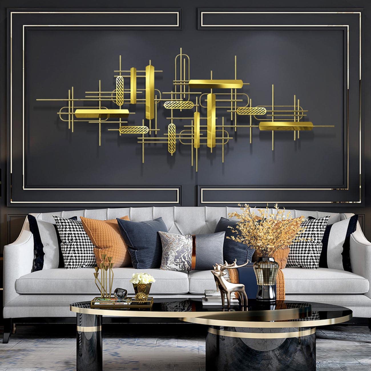 Amazon.co.jp: メタルウォールアートウォールスカルプチャー、素朴な