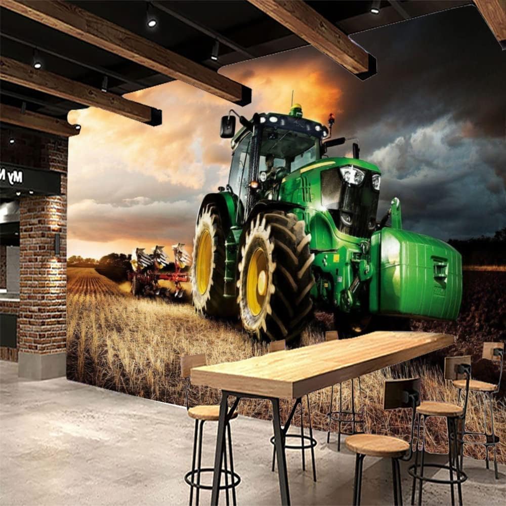 Mural De La Pared 3D Patrón De Papel Pintado De La Pared Pegatina Para El Dormitorio De La Sala De Estar Tractor 450(W) X315(H) Cm Foto De Pared Peel And Stick, Arte De Pared, Carteles-2726316