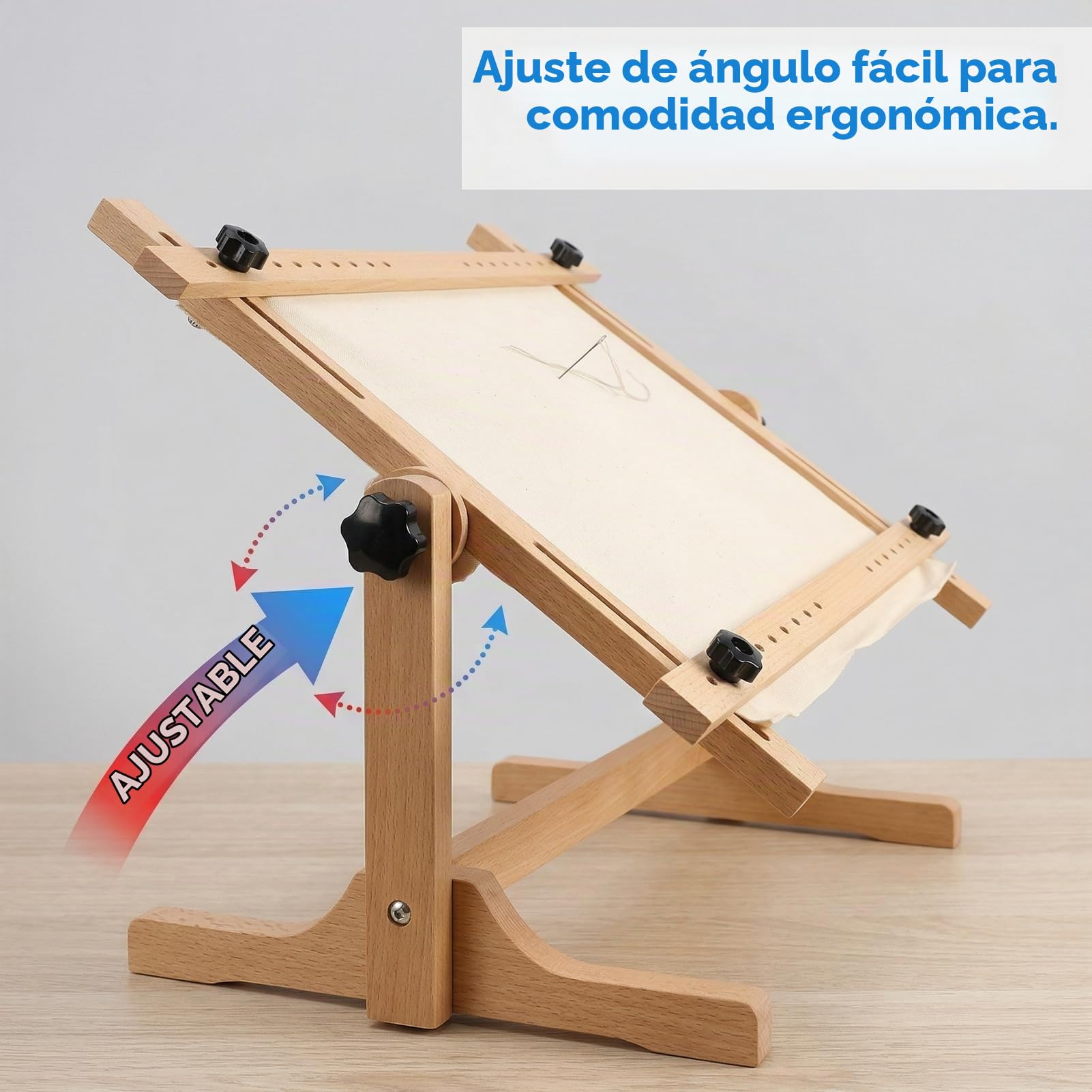 Bastidor de Madera para Bordar 60x100cm, Kit de Bastidor de Bordado de Punto de Cruz Cuadrado Soporte de Bordado Ajustable Accesorio de Costura DIY Para Bordar Coser Punto de Cruz