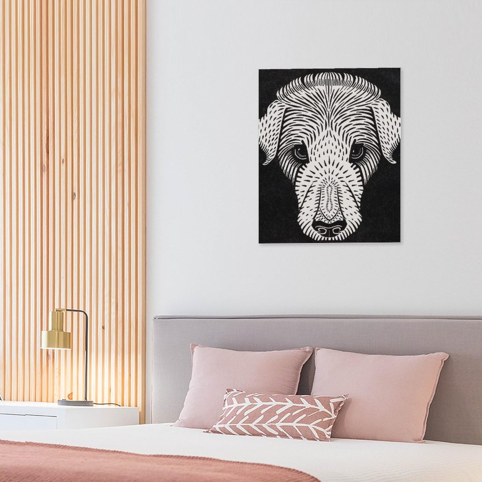 希少価値　絵　Rico作品　犬の絵　ポエム　インテリア雑貨　絵画 アートパネル 犬 33×33cm 動物 モダン 玄関 絵 壁 アート パネル