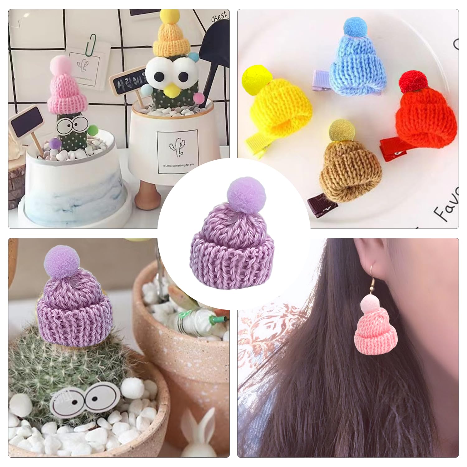 60 Mini Cappelli Di Natale Lavorati A Maglia - 3,5x5 Cm Per Decorazioni Fai Da Te | Per Albero, Tavola O Regali - Foto 6
