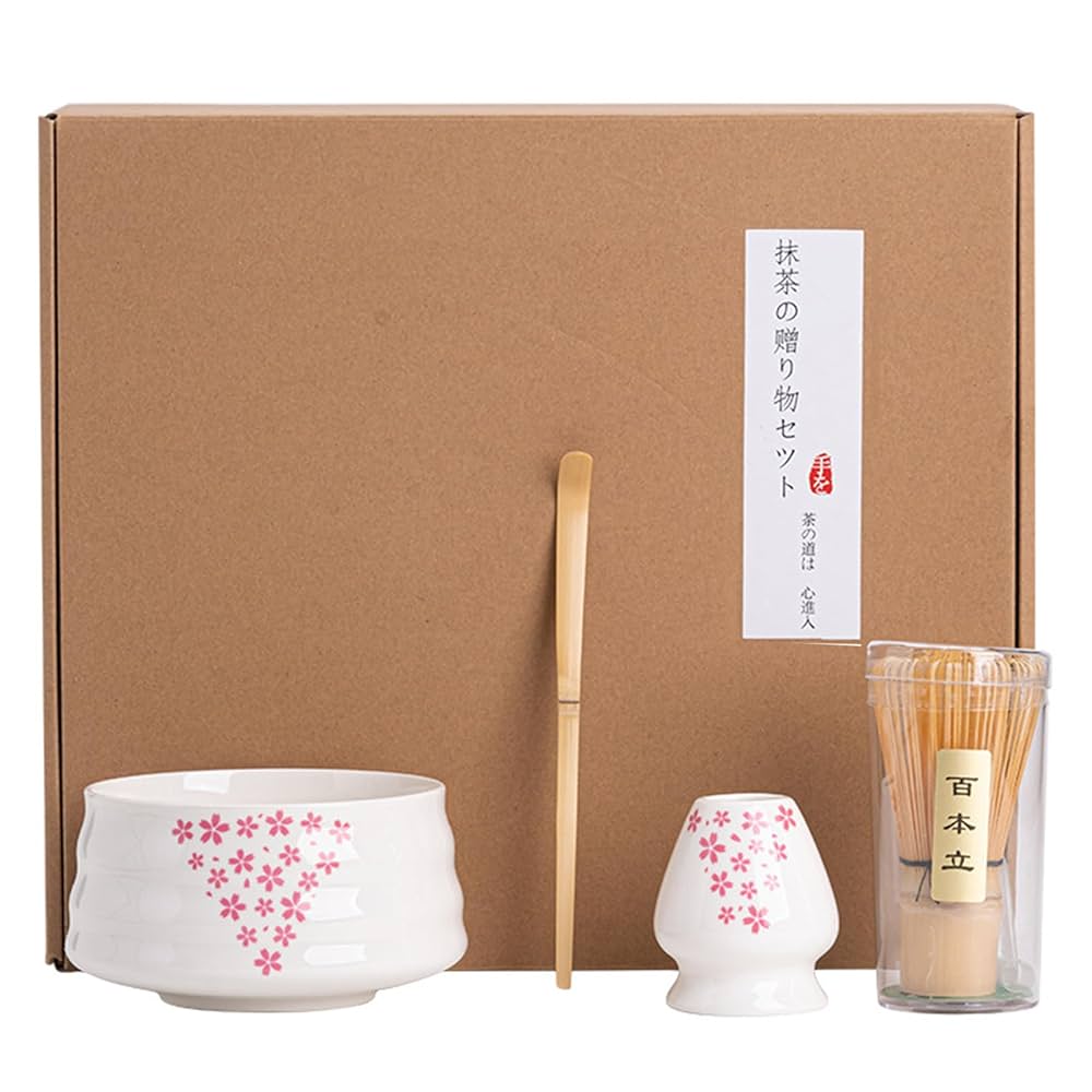 新品　茶道具 茶筅 松尾流　4個セット Amazon | 百本立 茶道具 茶筅 茶筅立て 茶杓 茶さじ 4点セット