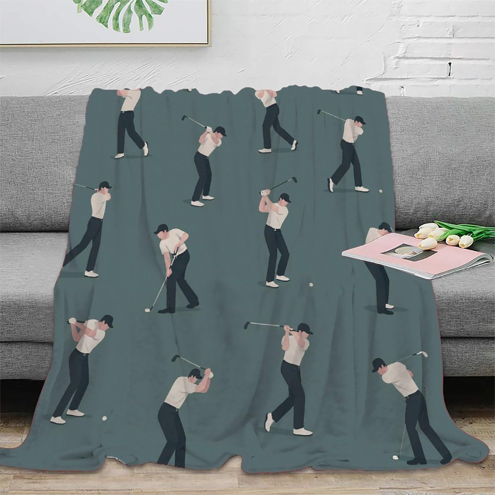 Couverture de golf imprimée en 3D grand plaid respirant pour vos soirées canapé