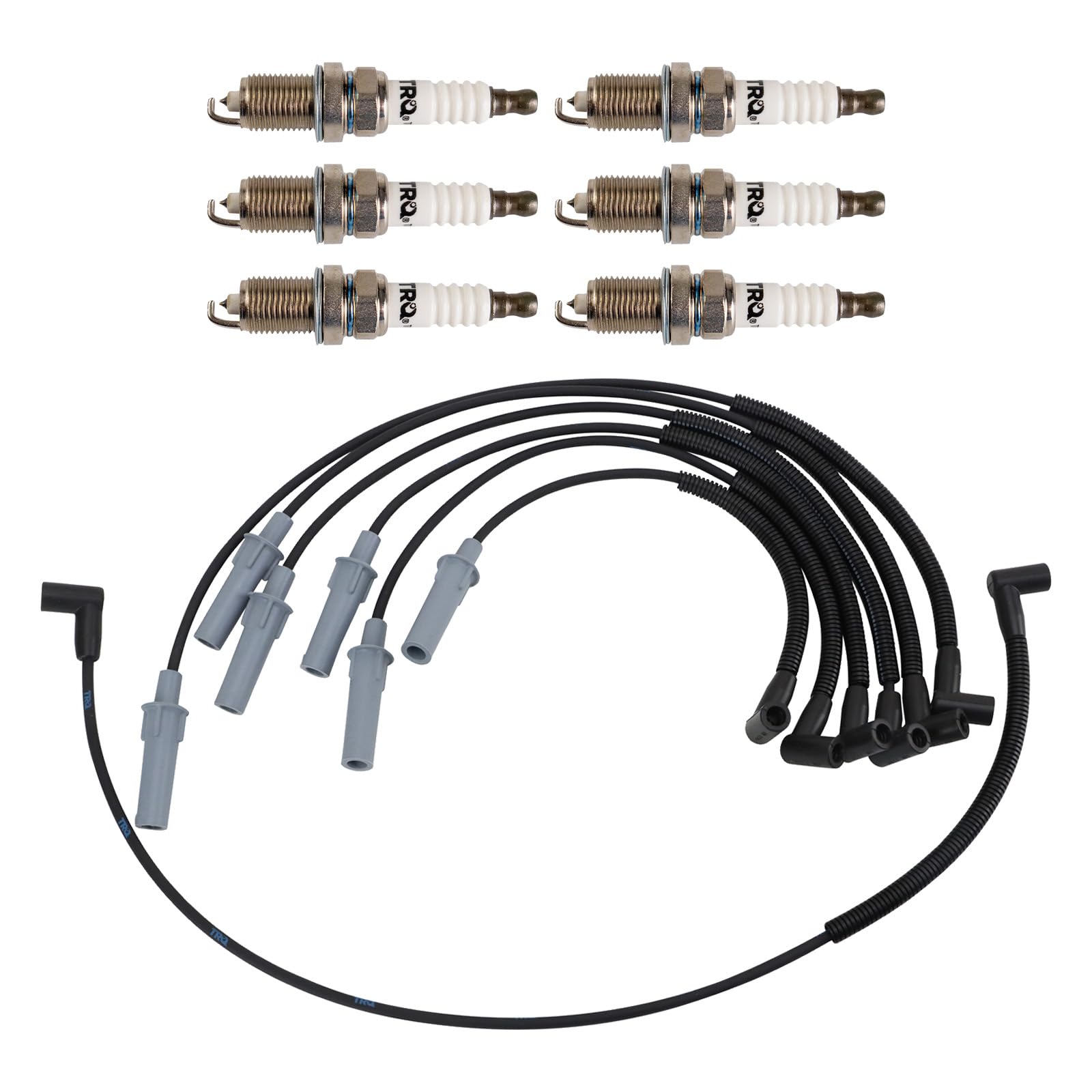 TRQ 10-Piece Ignition Kit For Dodge Trucks & Vans 5.2L/5.9L V8 - Distributor, Wires, Spark Plugs
