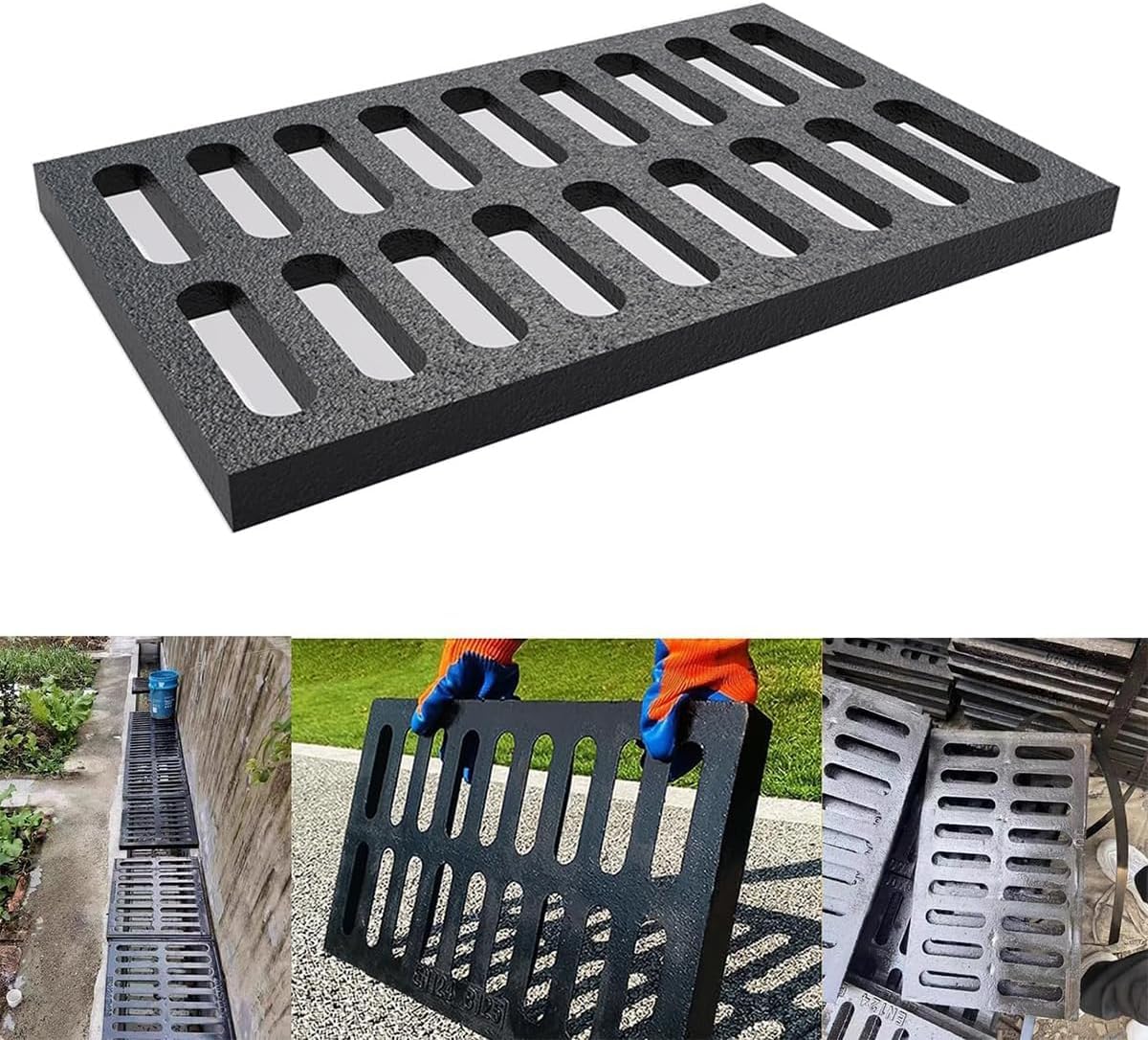 Rectangle Cast Iron Drain Grate,16 * 24 in B125 Heavy Duty