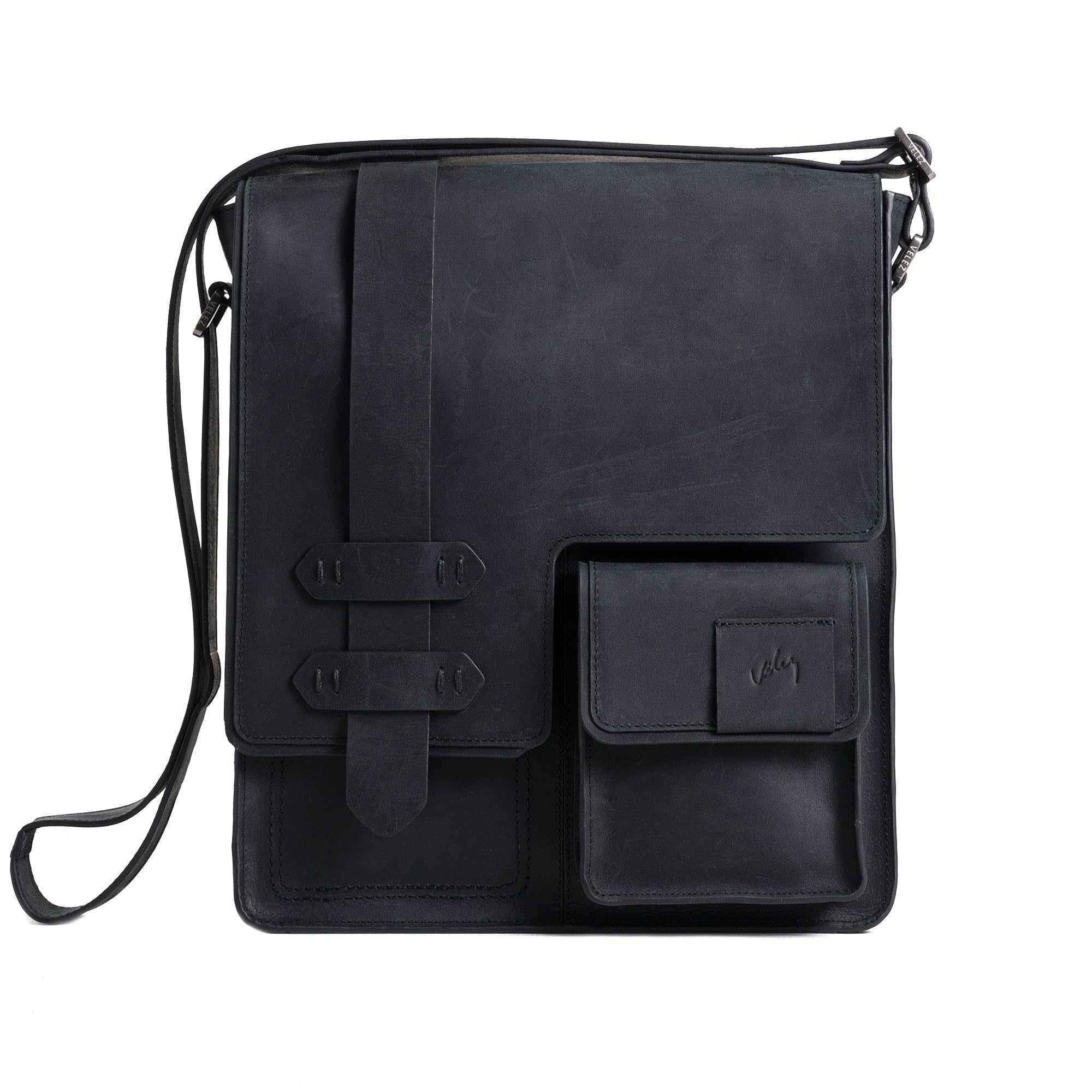 VELEZ Top Grain Leather Messenger Bag For Men and Women 11 Tablet Small Crossbody Bags Vintage Shoulder Bags