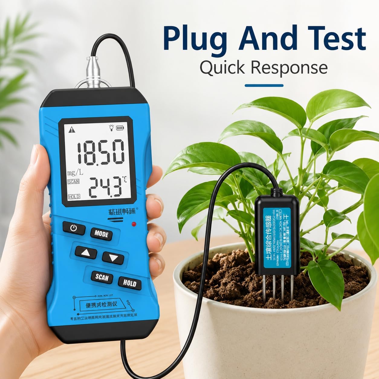7 w 1 cyfrowy tester gleby NPK miernik pH gleby wilgotność składników odżywczych przewodność EC urządzenie do analizy gleby roślin ogrodowych narzędzie do analizy gleby