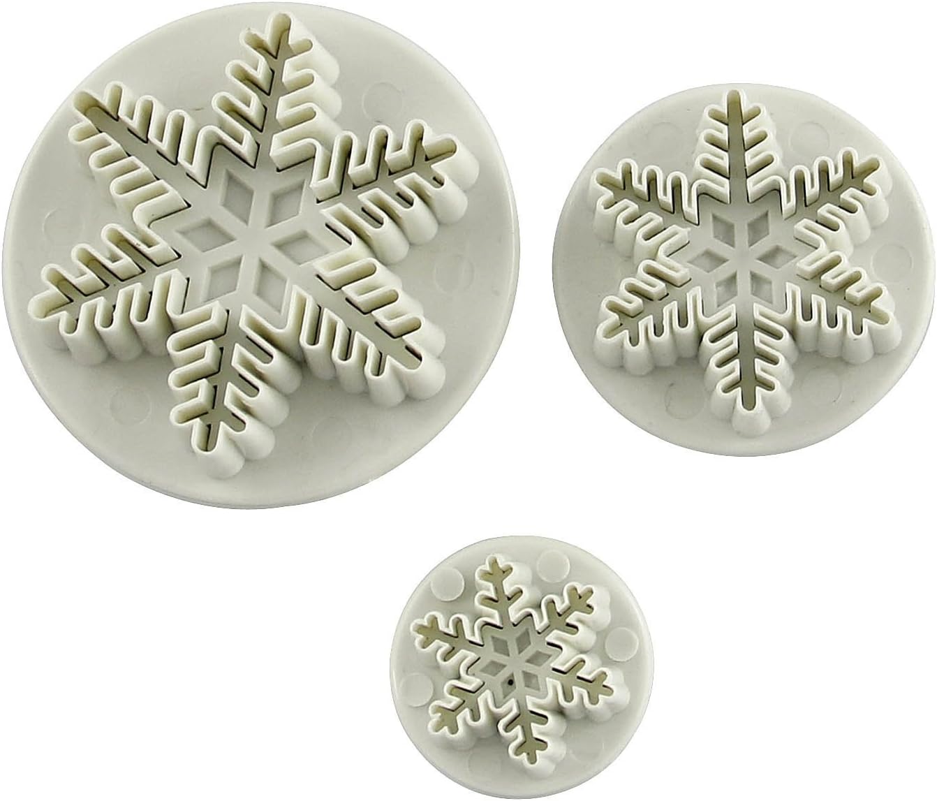 3pcs Snowflake Shape Plunger Cutter Tool DIY Sugarcraft Fondant Cake Decoration by GHH