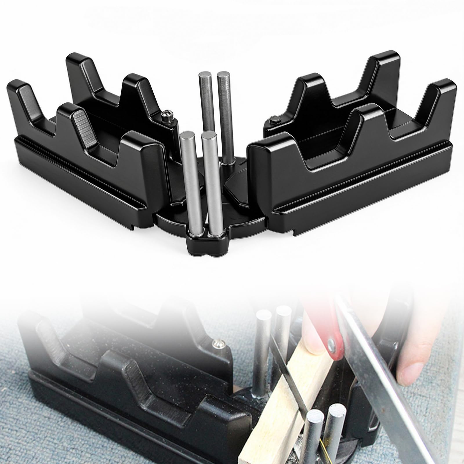 Sxtdkmj Black 2 In 1 Miter Saw Protector, Mitre Measuring Cutting Tool Mitre Block For Pipeline Installation Woodworking Tool