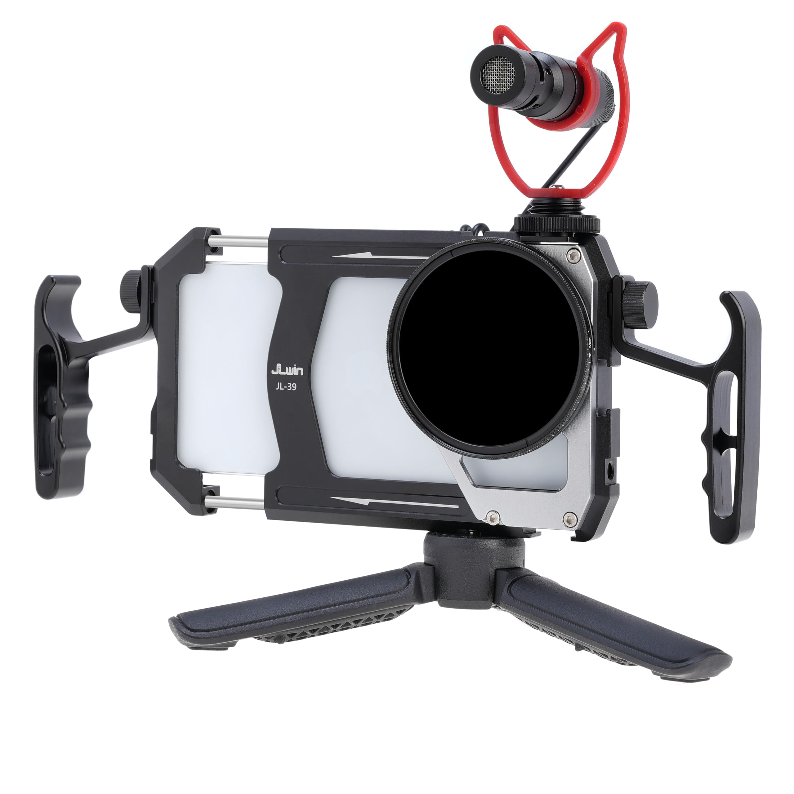 Stabilisateur universel Fotga pour smartphone avec poignées et filtre ND variable 67mm ND2-ND400 pour iPhone Samsung vlog live stream enregistrement vidéo