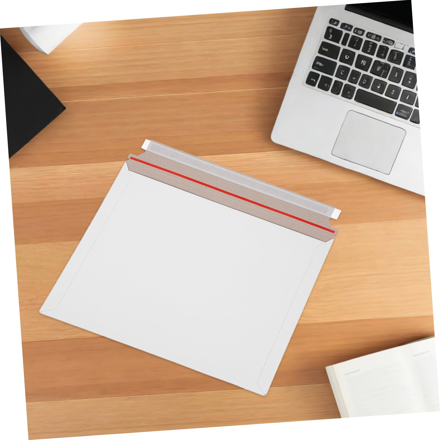 HOMSFOU 20pièces Enveloppes Blanches Rigides Pour Expédition De Documents Photos Et Certificats Avec Rabat Auto-adhésif Et Protection Résistante Aux Intempéries