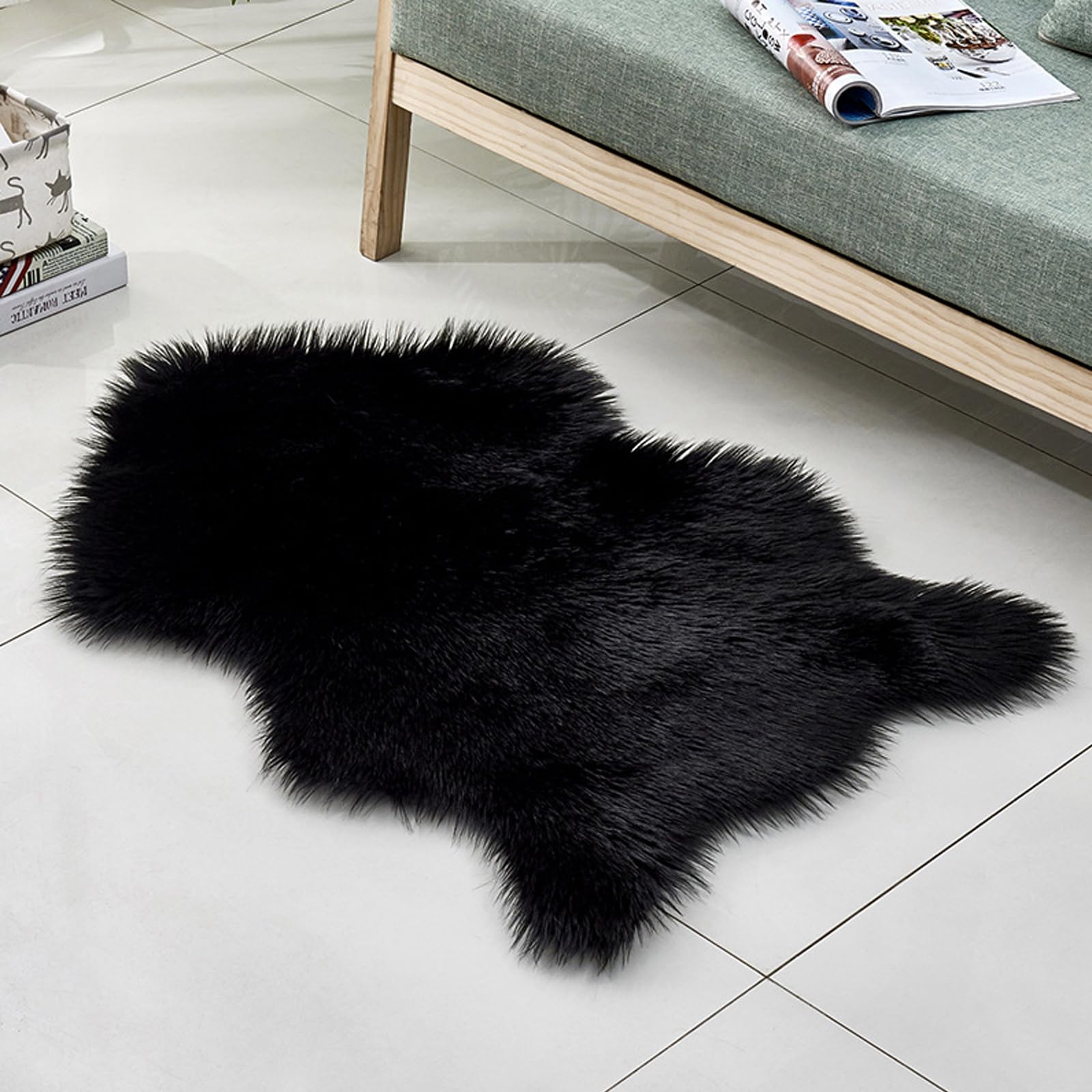 Rug, Soft Fluffy Rug Faux Wool Shaggy Area Sofa Cover Seat Cushion Hairy(3ft*5ft)