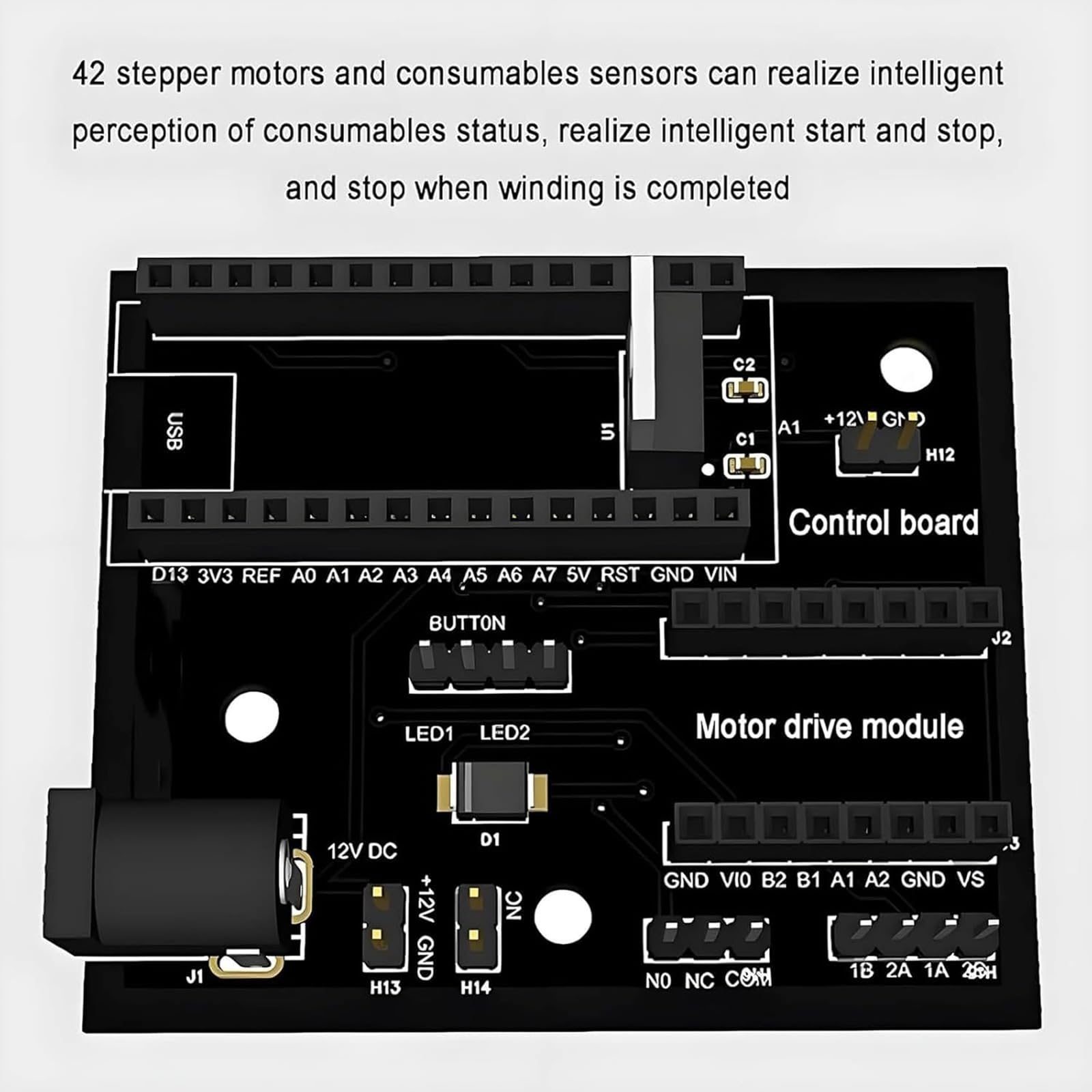 Bobina eléctrica para filamento 3D, función inteligente de arranque/parada, bobinado limpio sin enredos, alambre universal y bobinador de alambre de soldadura para bobinas de 1 kg
