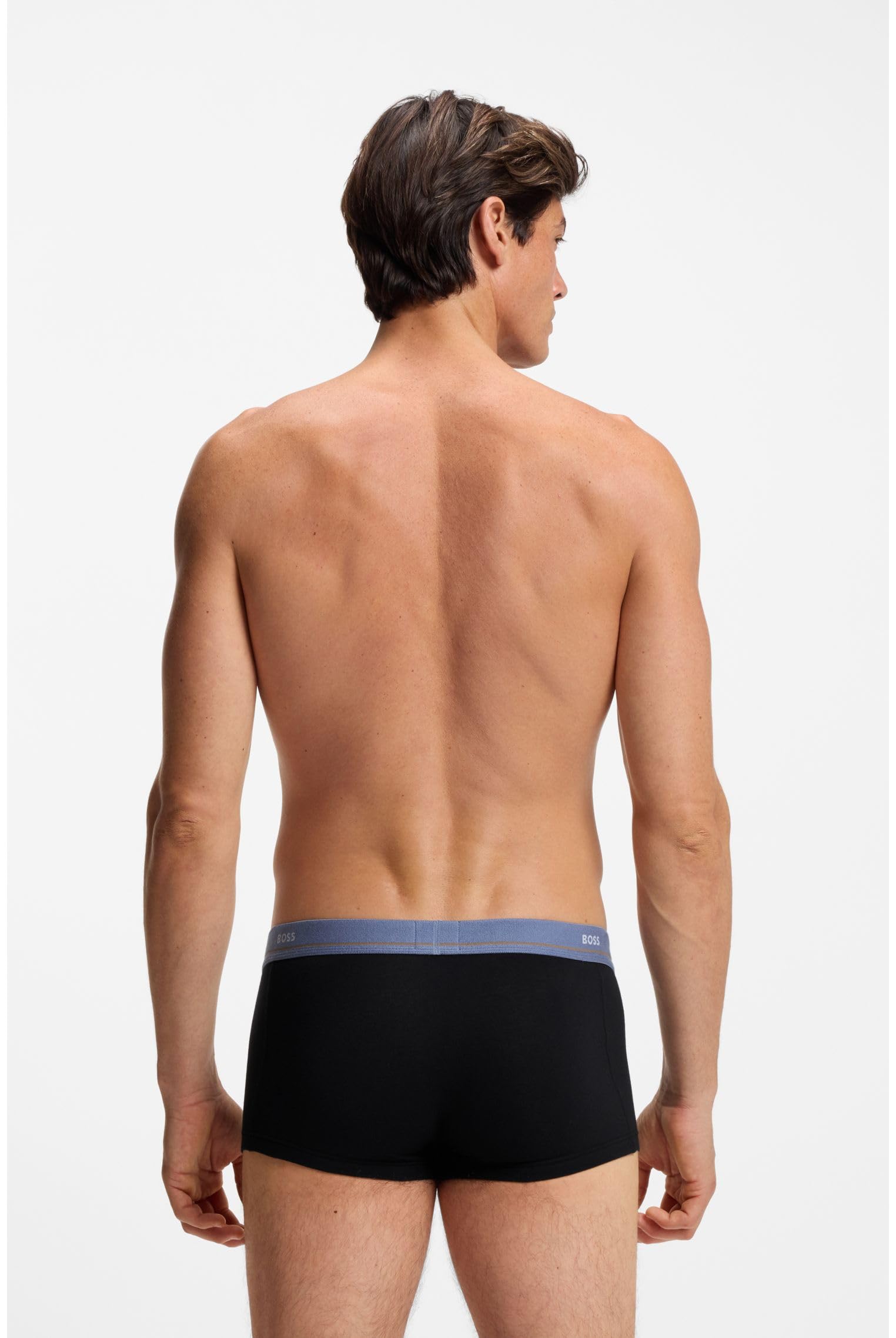 BOSS Herren Trunk 5P Essential Fünferpack eng anliegende Boxershorts mit kurzem Bein aus Stretch-Baumwolle mit Logos am Bund