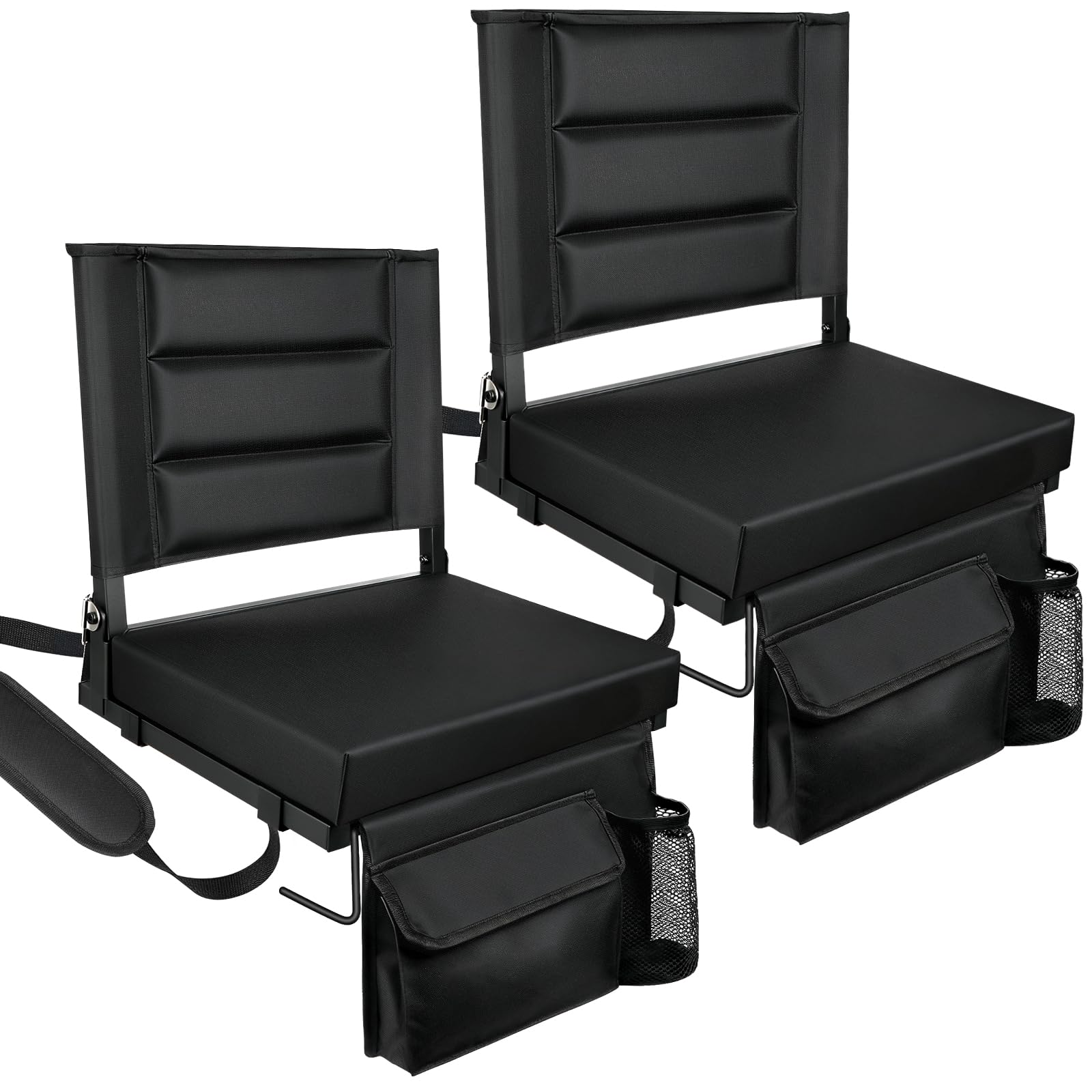Stadium Seats with Back Support, Portable Folding Bleacher Chair 2 Pack