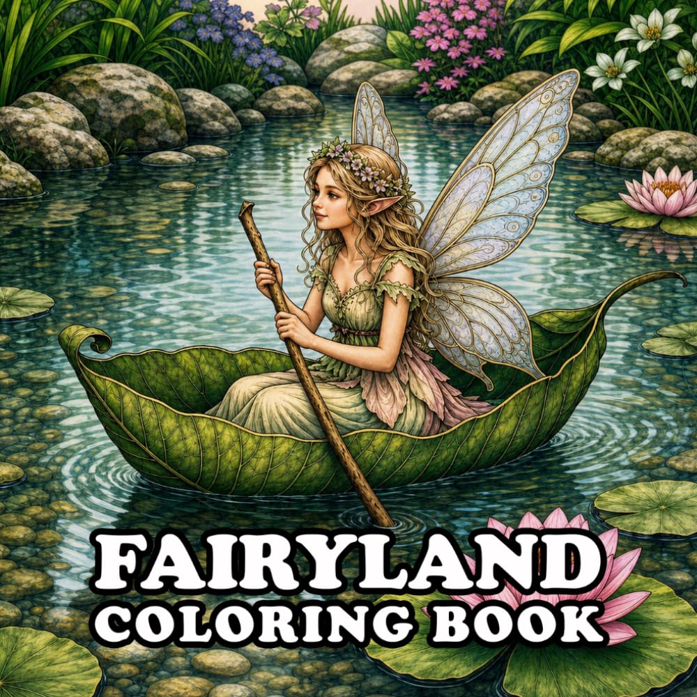 Fairyland Coloring Book: A Magical Coloring Book for Adults Featuring Enchanted Fairies, Fairy Castles, Mushroom Villages, Dragons, Unicorns, Magical Forests, and Whimsical Fantasy Worlds