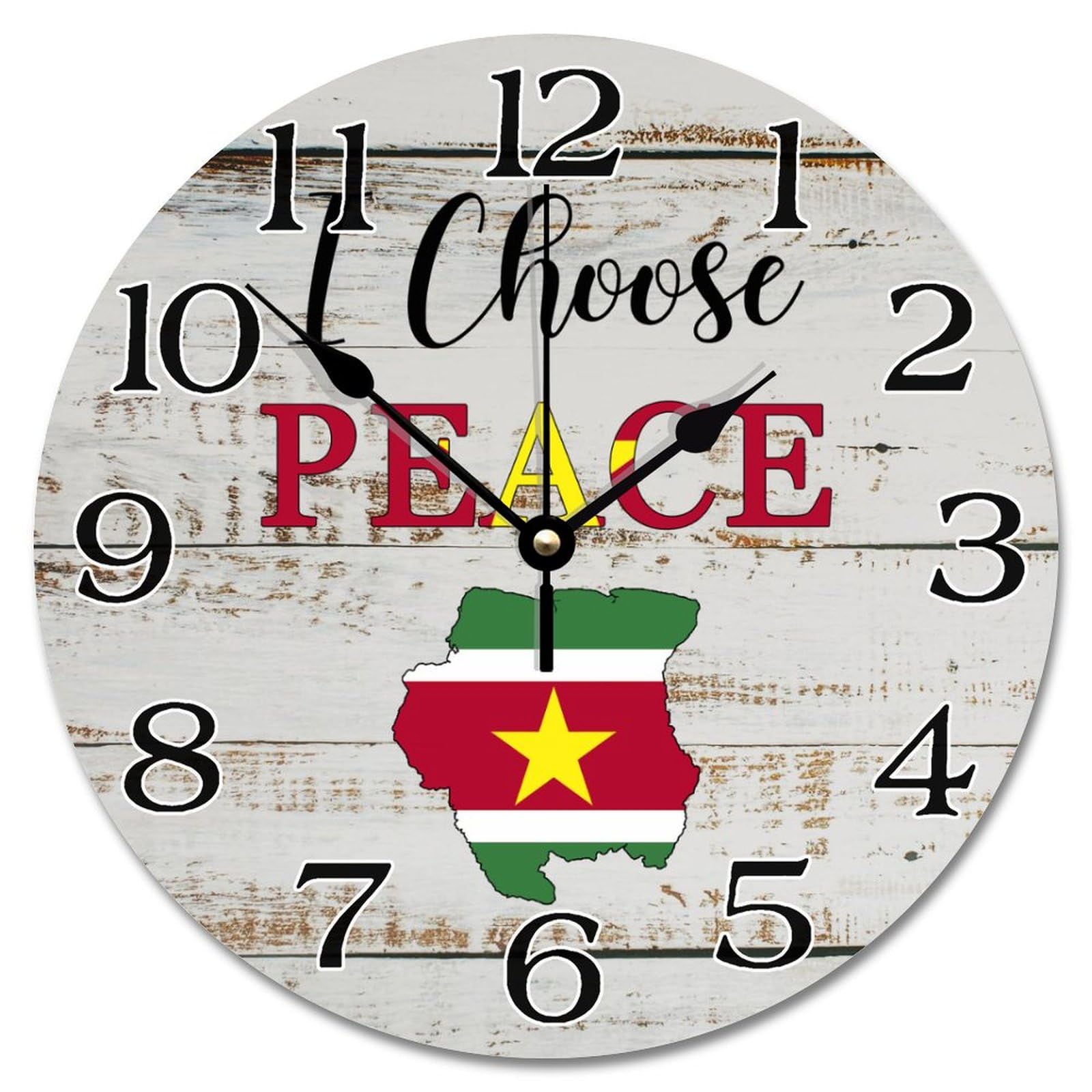 Horloge vintage Suriname silencieuse pour décorer sans fil