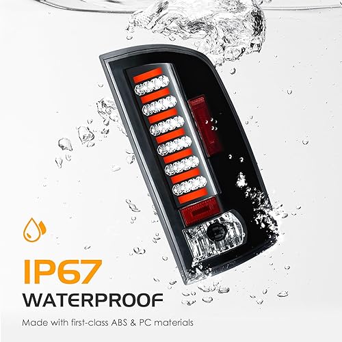 Miniatura 4 de Bomusou Luz trasera LED para Dodge Ram 1500 2002-2006, Dodge Ram 2500 3500 2003-2006, montaje de luz trasera cromada, lente transparente