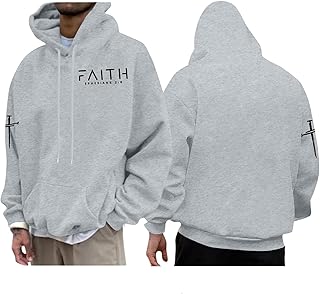 Christian Hoodies for Men Faith Cross Sweatshirts Jesus Hoodie Bible Religious Pullover Christian Gifts for Men