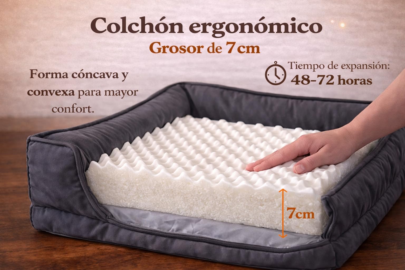 Cama Ortopédica para Perros y Gatos, Colchón Ergonómico para Articulaciones, desenfundable, lavable y antideslizante, Manta, s m l