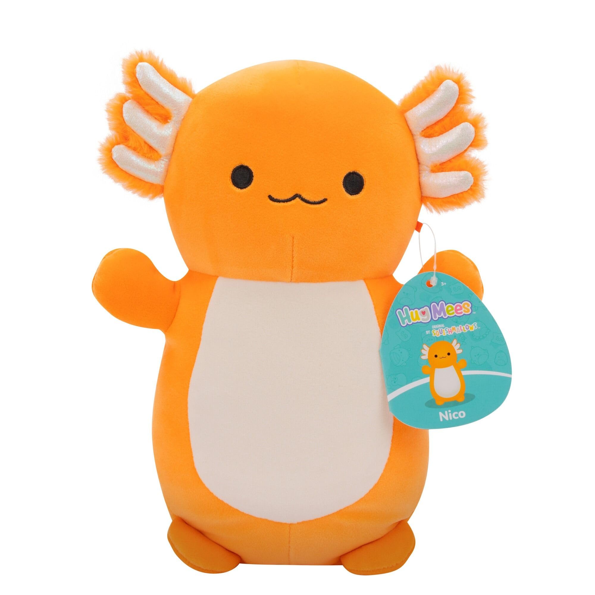 Squishmallows Hugmees Nico Orange Axolotl Plush, 25.4 cm, Soft