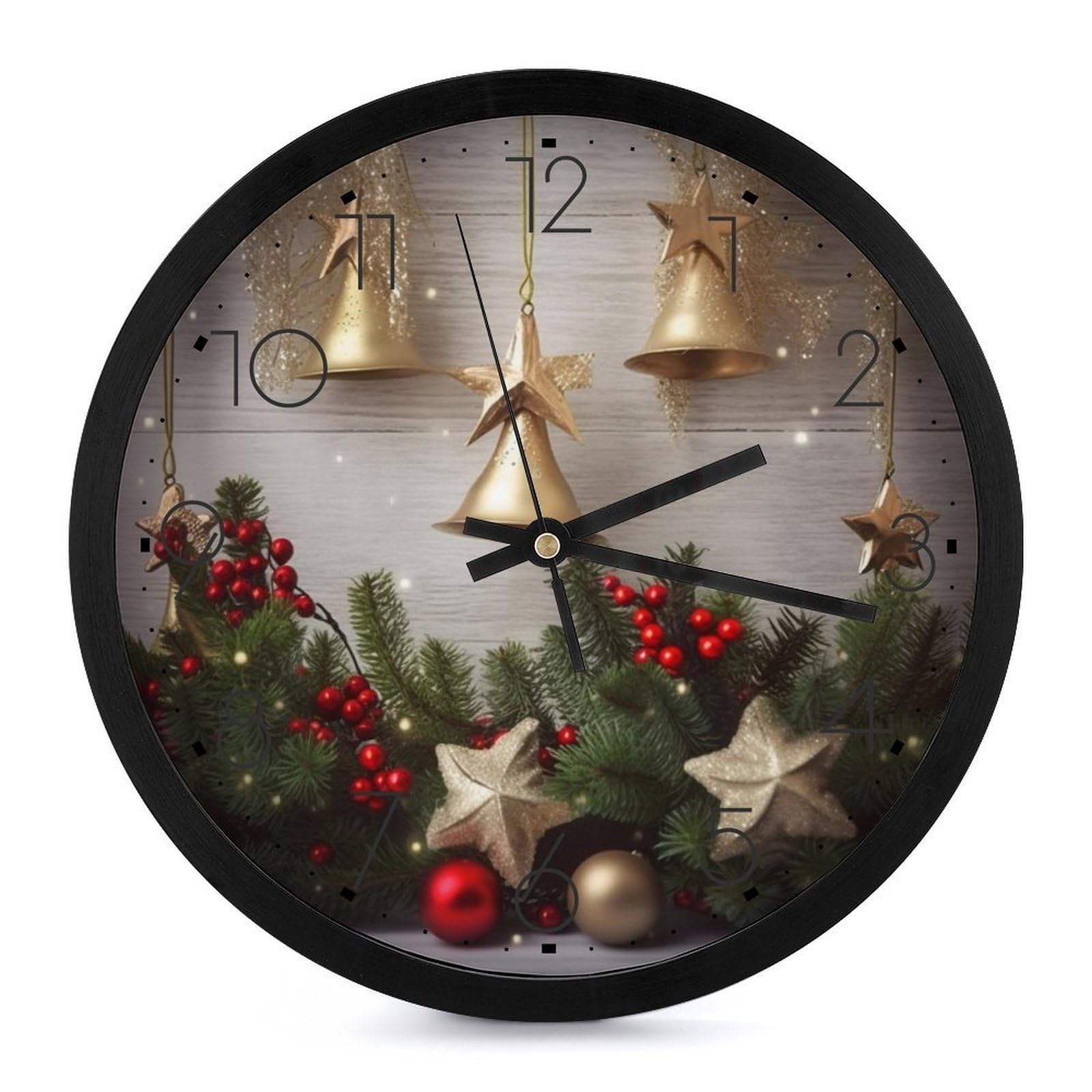 Horloge de Noël pour salon : cadran imprimé et silencieux