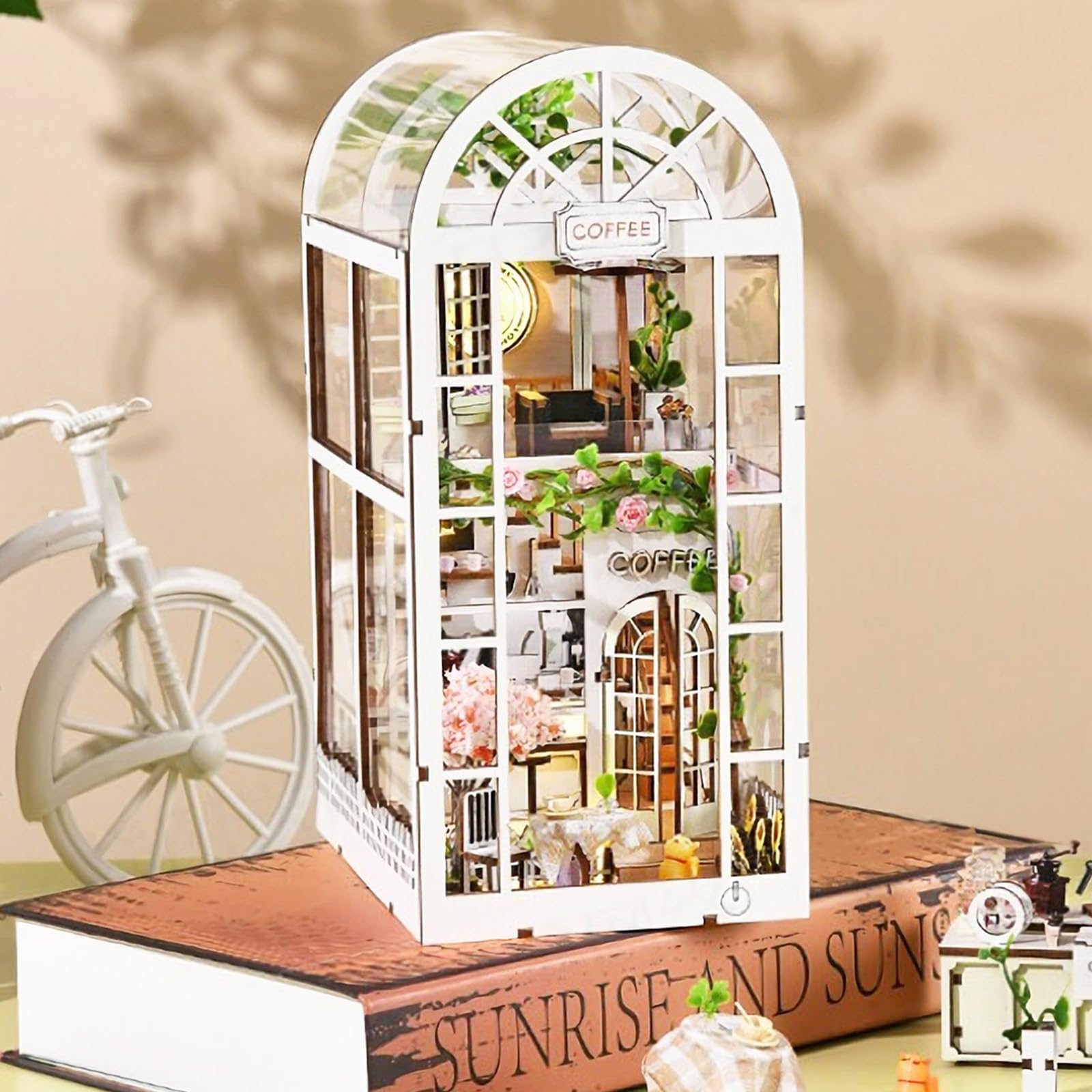 Cuteefun Miniaturowy drewniany domek dla lalek Zestaw do samodzielnego wykonania