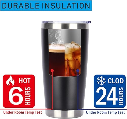 Miniatura 3 de Pandance Vasos aislados de acero inoxidable de 20 onzas con tapa y popote a granel, tazas de agua al vacío de doble pared para bebidas de café