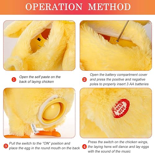 Miniatura 6 de Juguetes de Pascua Pollo Poner Huevo Eléctrico Peluche Loco Pollo Loco con Sonido Musica Animal