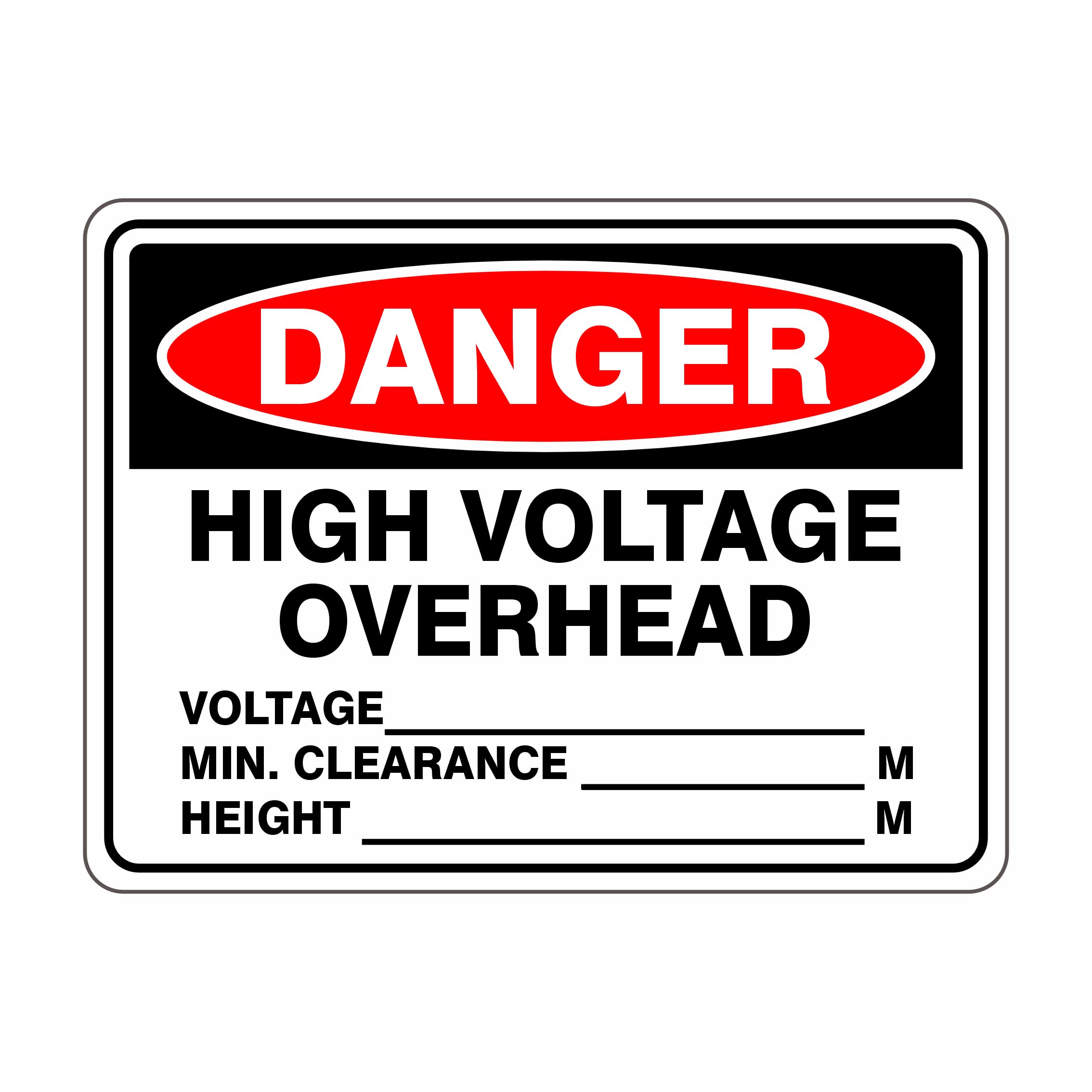 High Voltage Overhead Detailed Danger Signs Metal Tin Sign 8 x 12 inch for Industrial & Commercial Series