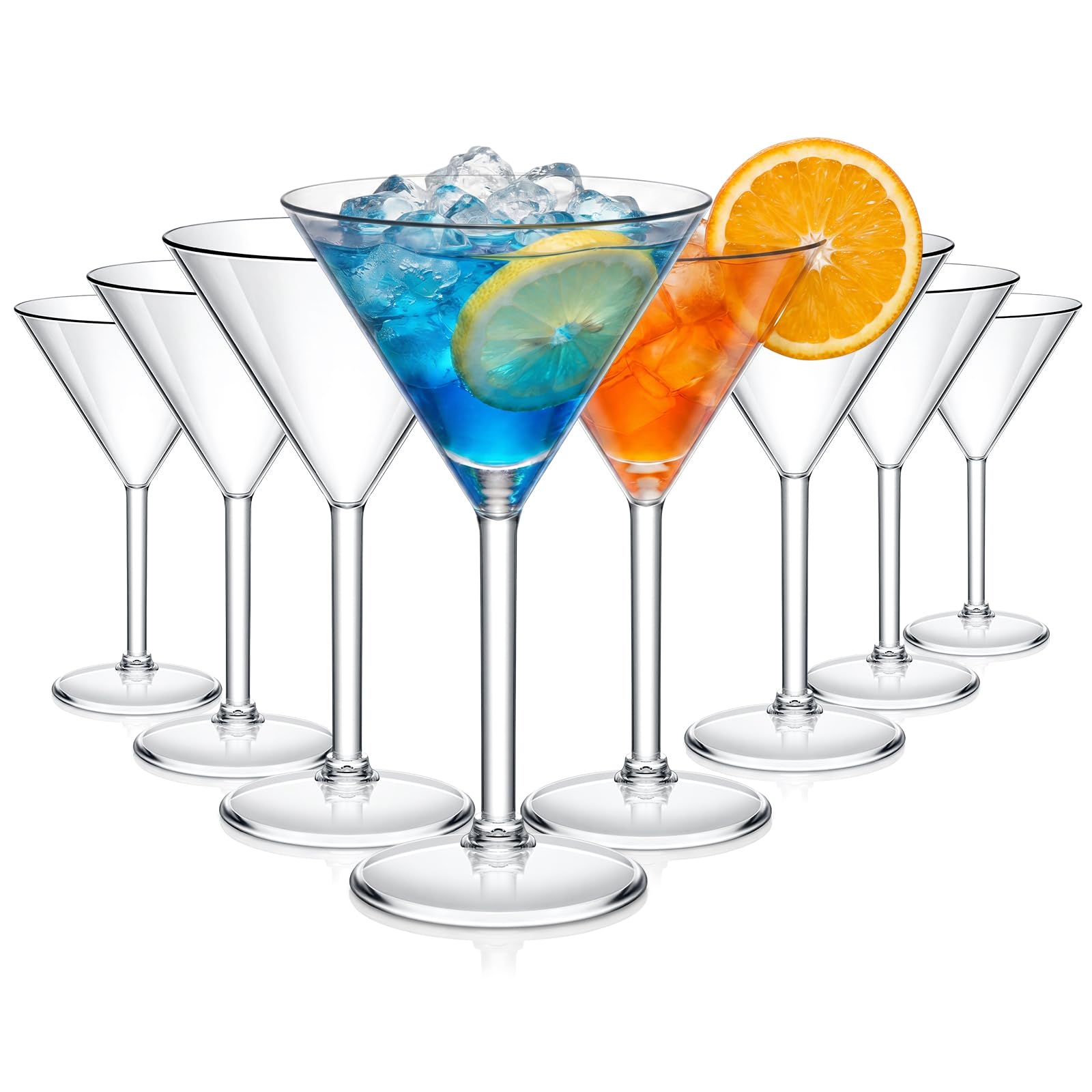 Bicchieri da Martini in plastica acrilica, infrangibili, per cocktail, dessert, cocktail, cocktail, bevande, bicchieri, per la casa, bar, ristorante, matrimoni, feste, 8 pezzi