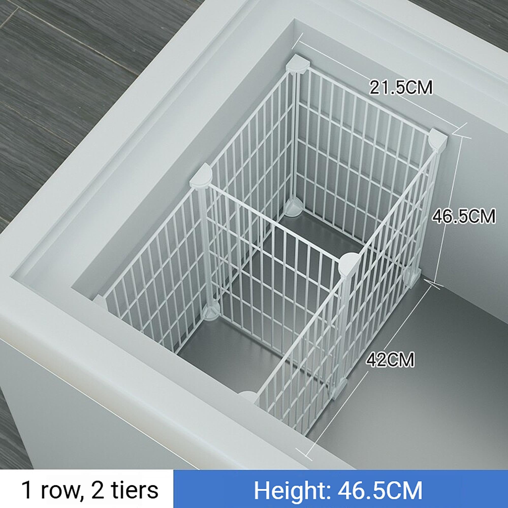 Genérico Pack 7 Cestas Organizadoras Congelador, Cestos de Alambre | For clasificación de alimentos en gabinete de despensa y refrigerador vertical(16.5x18.3x8.5in(420x465x215mm))
